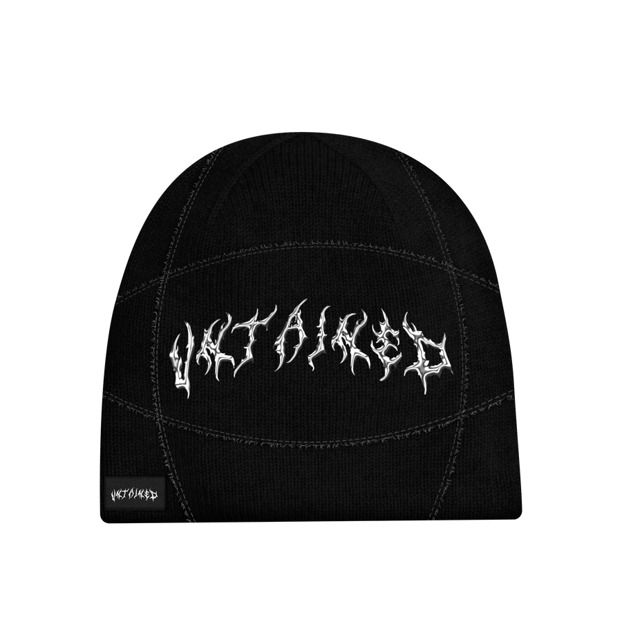 UNTAINED BLACK BEANIE - HAUT