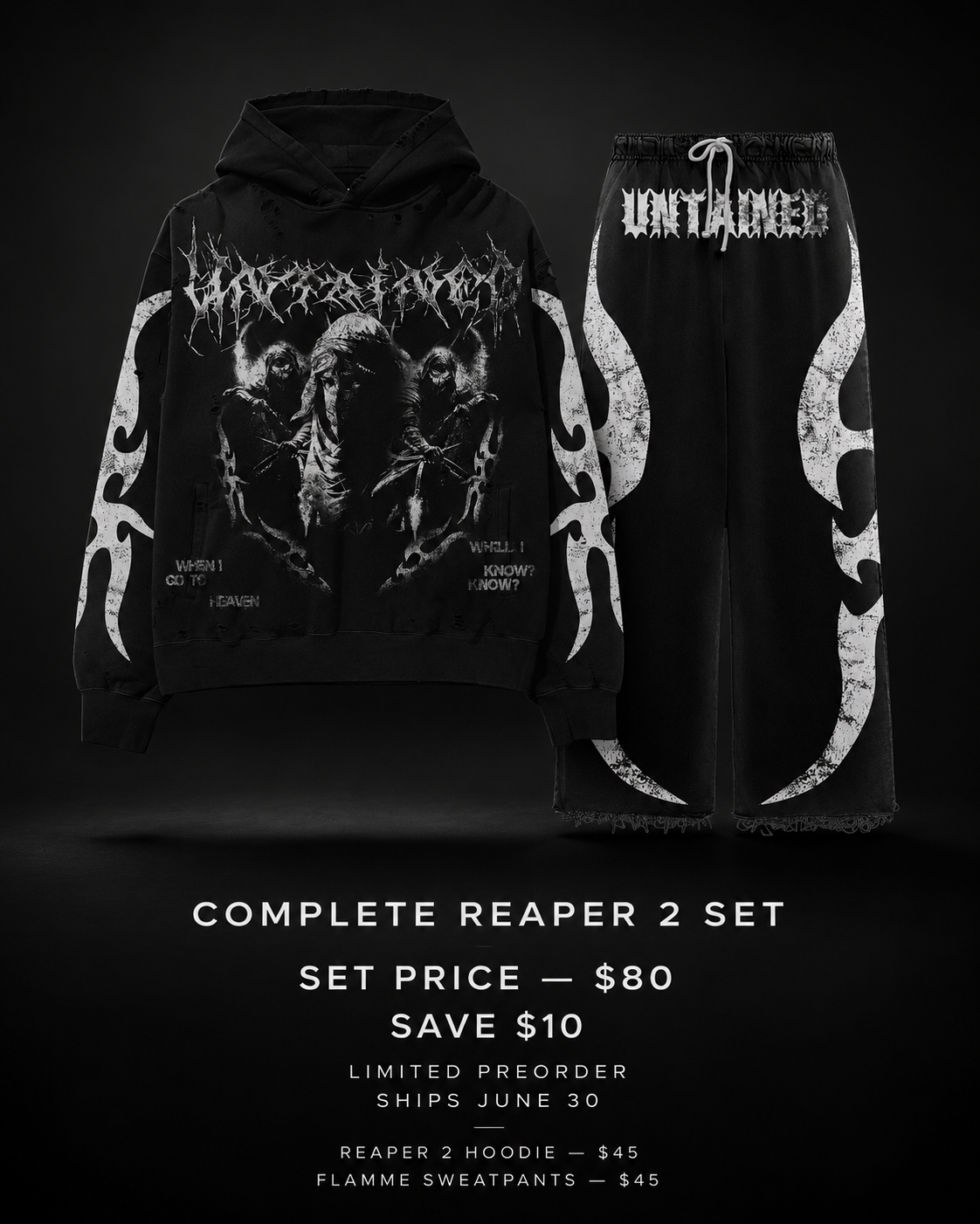UNTAINED Reaper 2 Tracksuit Set — Hoodie + Sweatpants (Preorder)