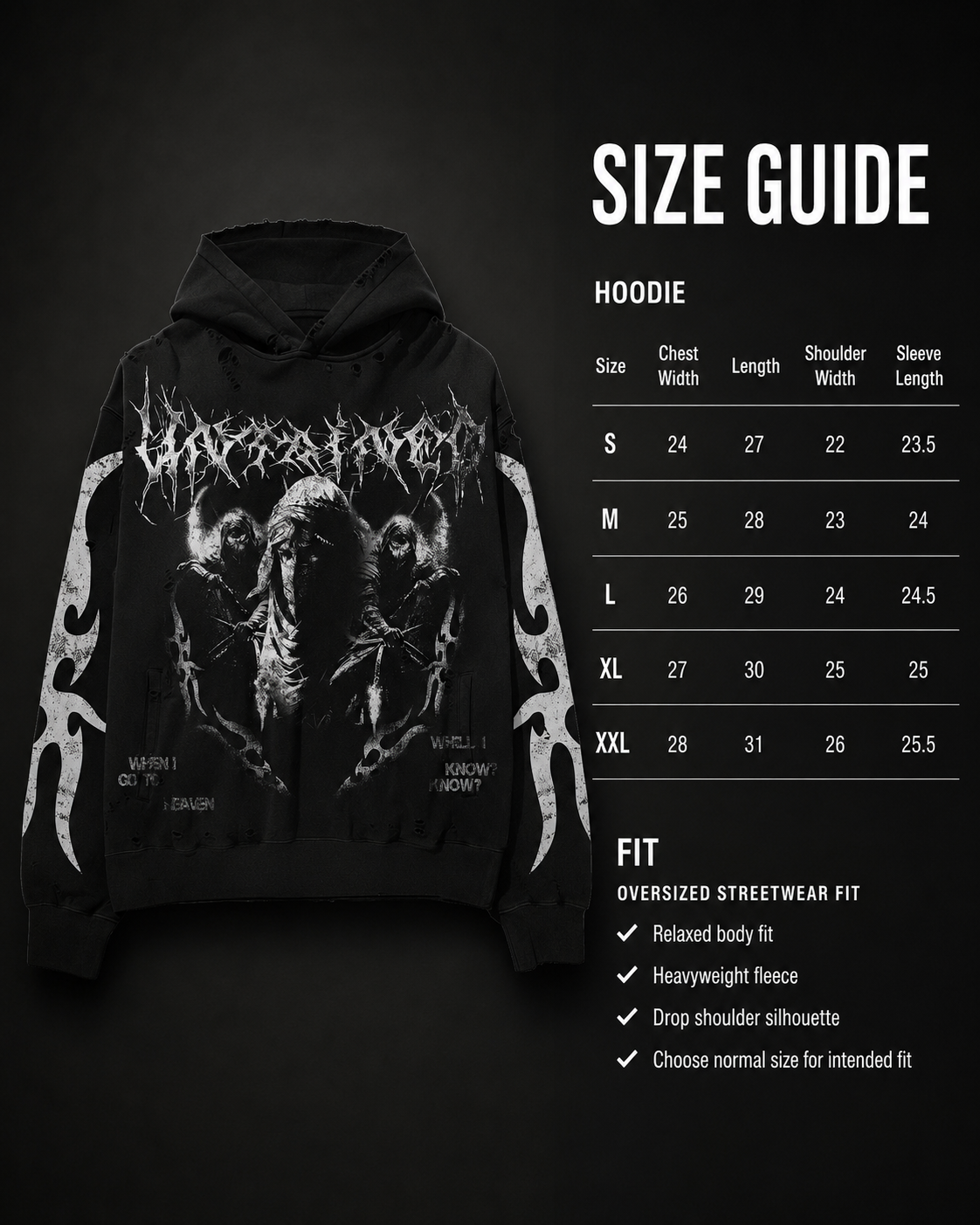 UNTAINED Reaper 2 Hoodie — Distressed Black
