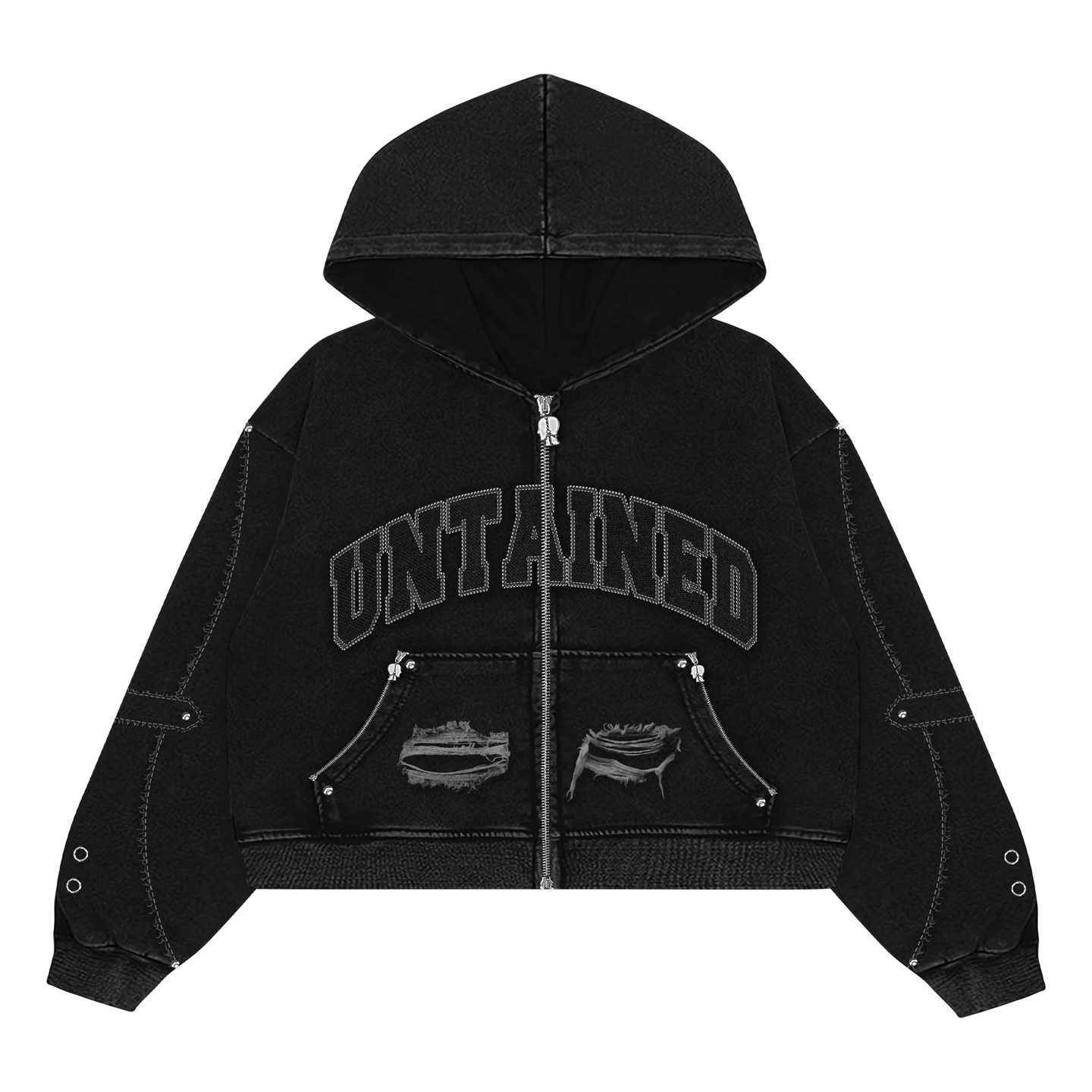 UNTAINED ZIP-UP HOODIE - DECHIRE
