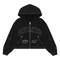UNTAINED ZIP-UP HOODIE - DECHIRE