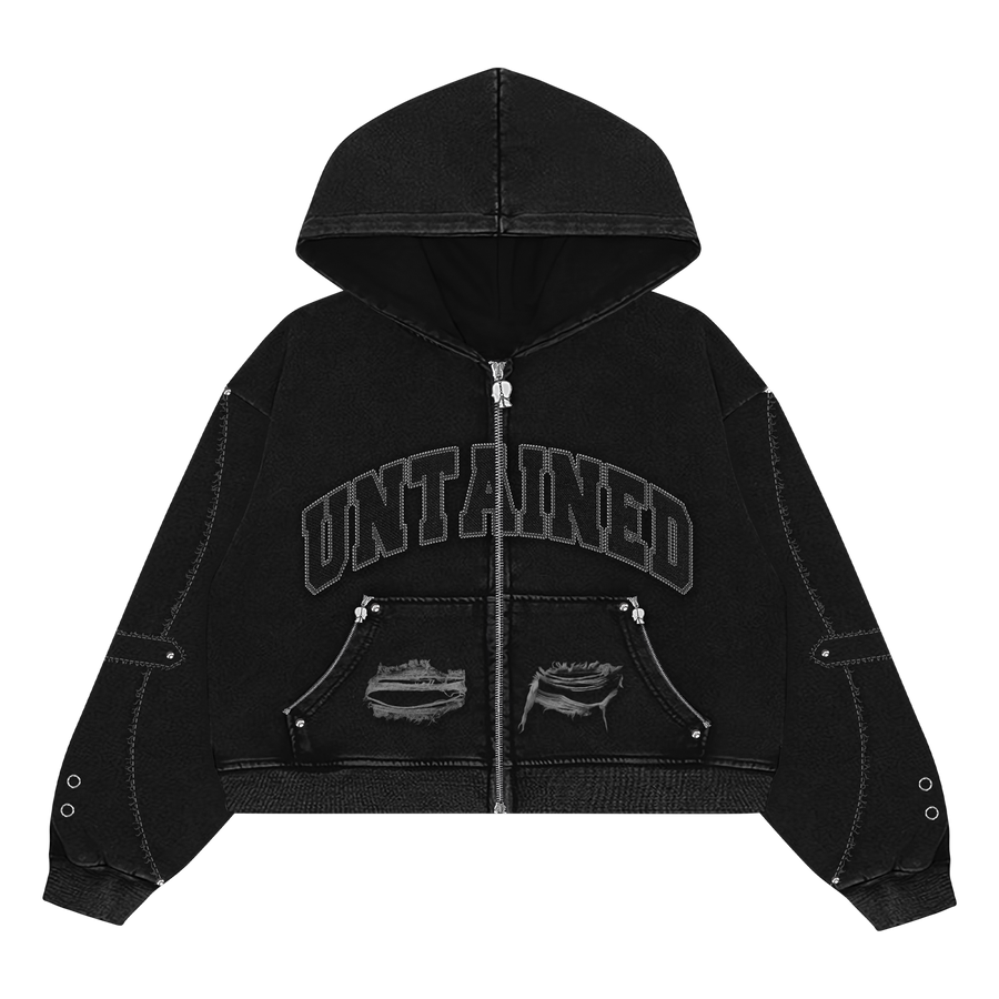UNTAINED ZIP-UP HOODIE - DECHIRE
